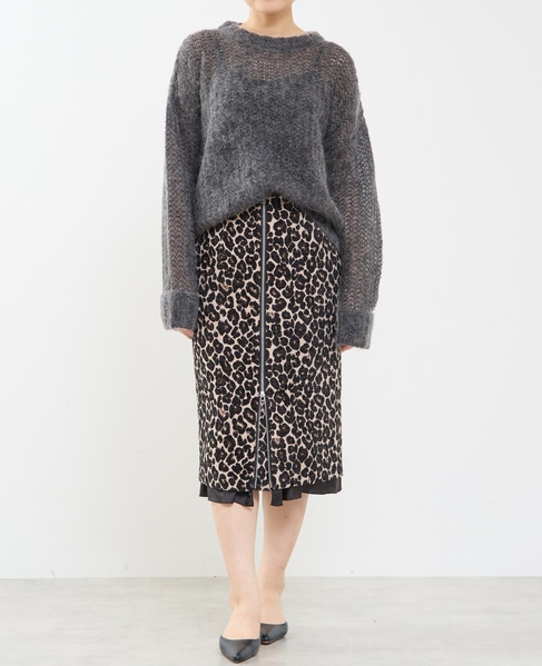 ローゲージシアーモヘヤ混ニットプルオーバー 詳細画像 チャコールグレー 4