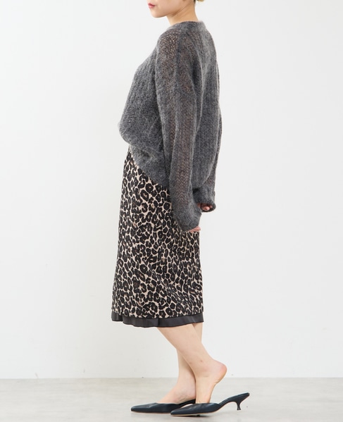 ローゲージシアーモヘヤ混ニットプルオーバー 詳細画像 チャコールグレー 7