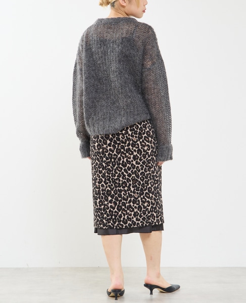 ローゲージシアーモヘヤ混ニットプルオーバー 詳細画像 チャコールグレー 8