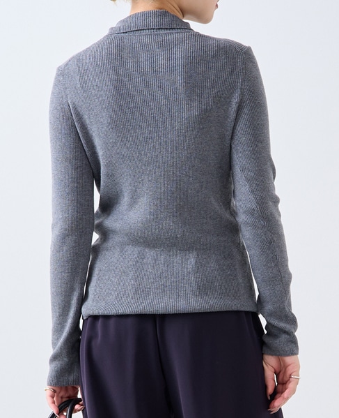 釦開きタートルニット 詳細画像 トップグレー 3