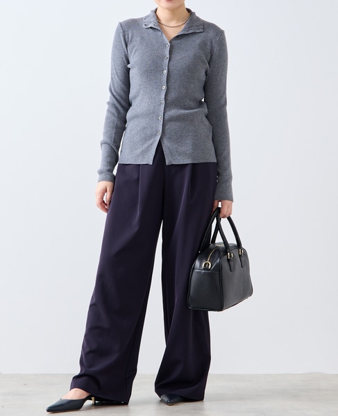 釦開きタートルニット 詳細画像 トップグレー 4