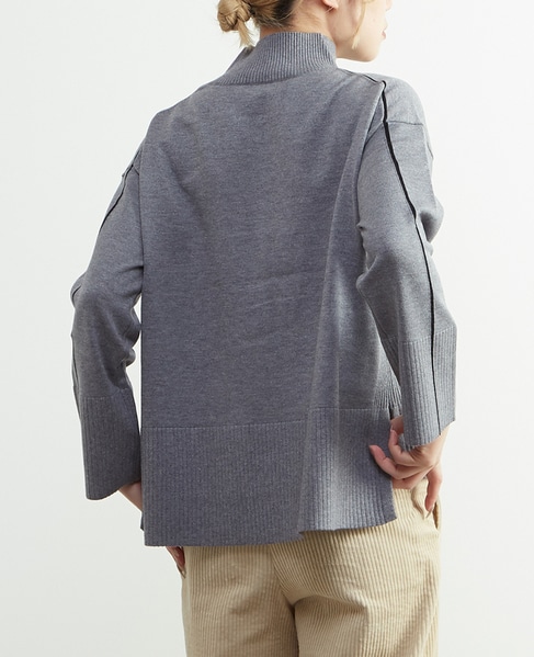 ライン入りニット 詳細画像 トップグレー 3