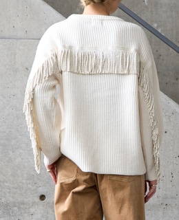 フリンジ付きニット