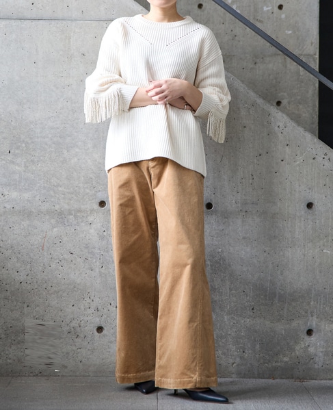 フリンジ付きニット 詳細画像 オフホワイト 10