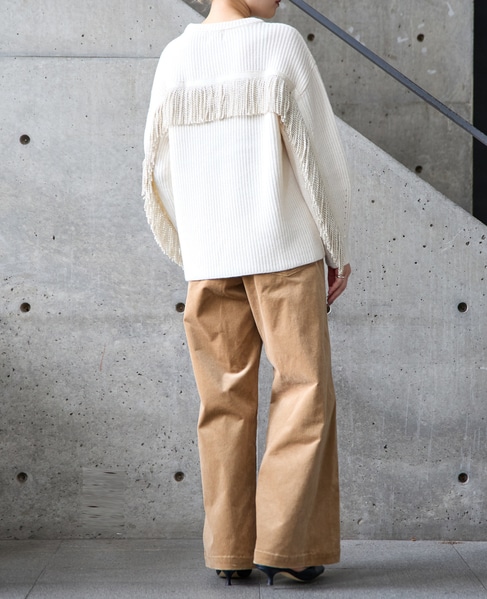 フリンジ付きニット 詳細画像 オフホワイト 6