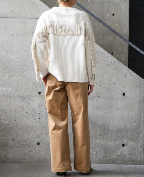 フリンジ付きニット 詳細画像 オフホワイト 8