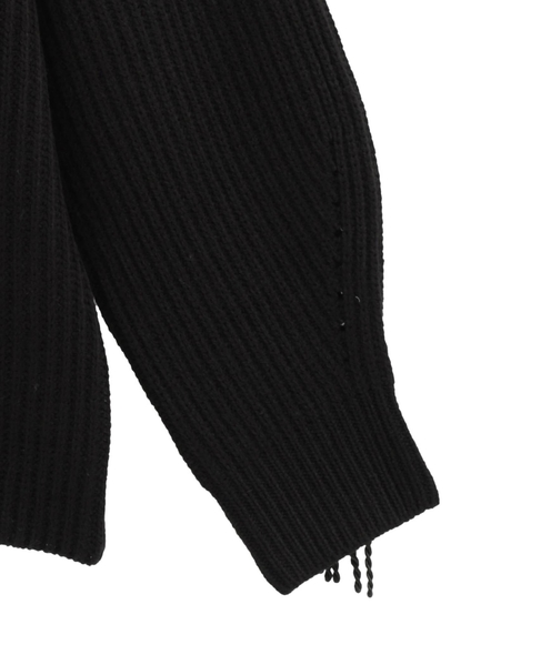 フリンジ付きニット 詳細画像 ブラック 13