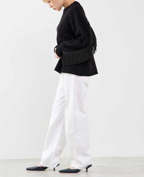 フリンジ付きニット 詳細画像 ブラック 8