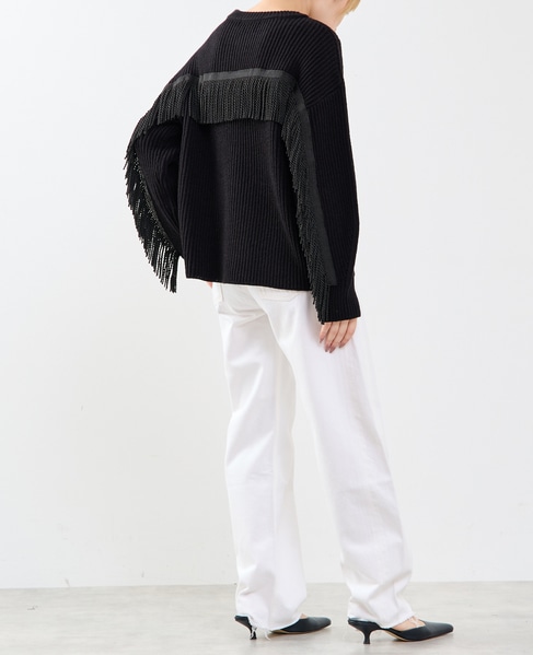 フリンジ付きニット 詳細画像 ブラック 9