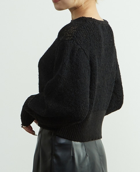 リボンヤーンプルオーバーニット 詳細画像 ブラック 3