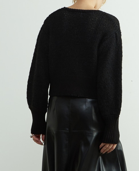 リボンヤーンプルオーバーニット 詳細画像 ブラック 4