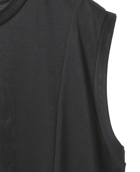 ノースリーブ深スリットカットソーワンピース 詳細画像 ブラック 11