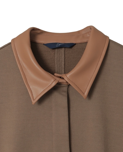 裏毛サイドスリットミニワンピース 詳細画像 ブラウン 8