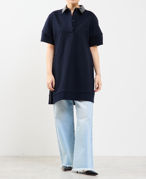 裏毛サイドスリットミニワンピース 詳細画像 ダークネイビー 2