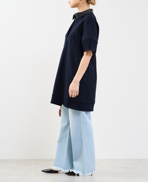 裏毛サイドスリットミニワンピース 詳細画像 ダークネイビー 4