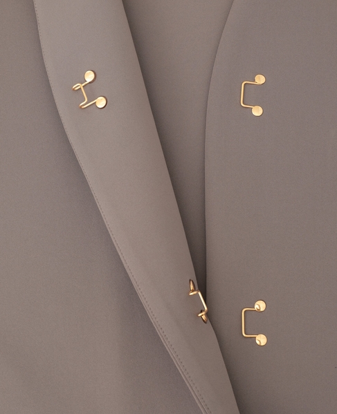 《定番》ノーカラータックスリーブコート 詳細画像 モカ 14