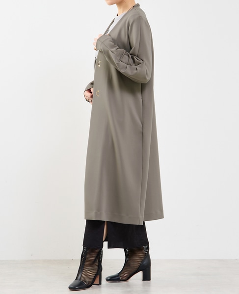 《定番》ノーカラータックスリーブコート 詳細画像 モカ 4