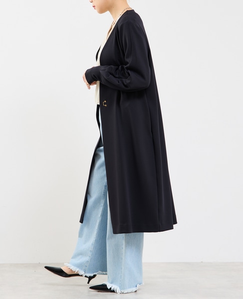 《定番》ノーカラータックスリーブコート 詳細画像 ブラック 3