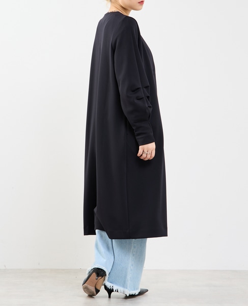 《定番》ノーカラータックスリーブコート 詳細画像 ブラック 5