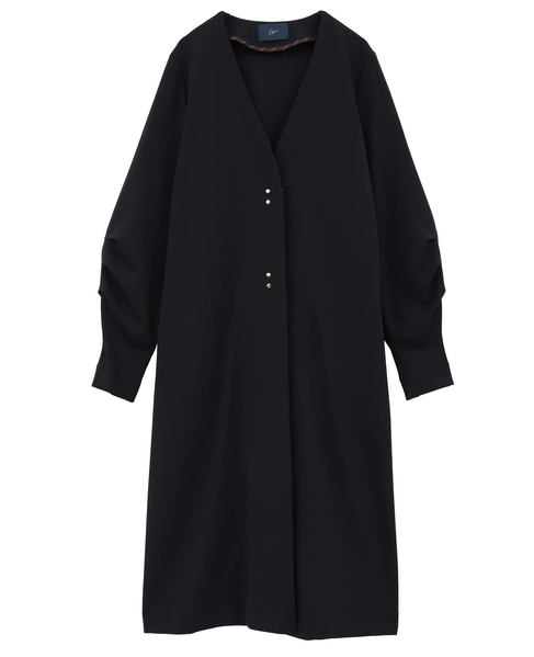 《定番》ノーカラータックスリーブコート 詳細画像 ブラック 8