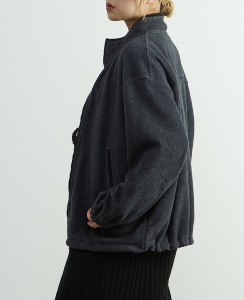 ジップ付きオーバーサイズフリースブルゾン 詳細画像 チャコールグレー 3
