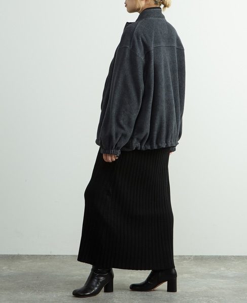 ジップ付きオーバーサイズフリースブルゾン 詳細画像 チャコールグレー 6