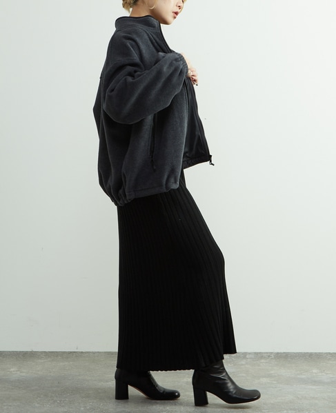 ジップ付きオーバーサイズフリースブルゾン 詳細画像 チャコールグレー 7