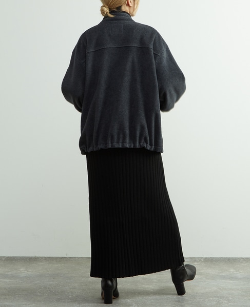 ジップ付きオーバーサイズフリースブルゾン 詳細画像 チャコールグレー 8