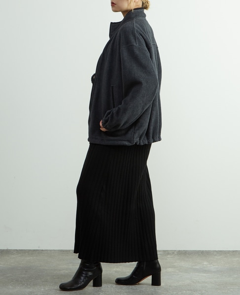 ジップ付きオーバーサイズフリースブルゾン 詳細画像 チャコールグレー 9