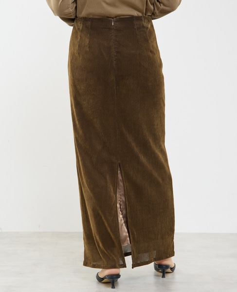 フロッキーチュールストレッチスカート 詳細画像 カーキ 4