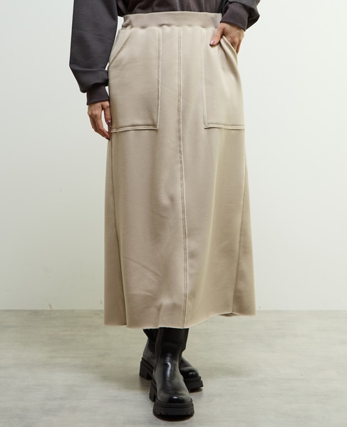 【nota della mano sinistra（ノータ デラ マノ シニストラ）】ポケット付ロングスカート 詳細画像 ベージュ 2