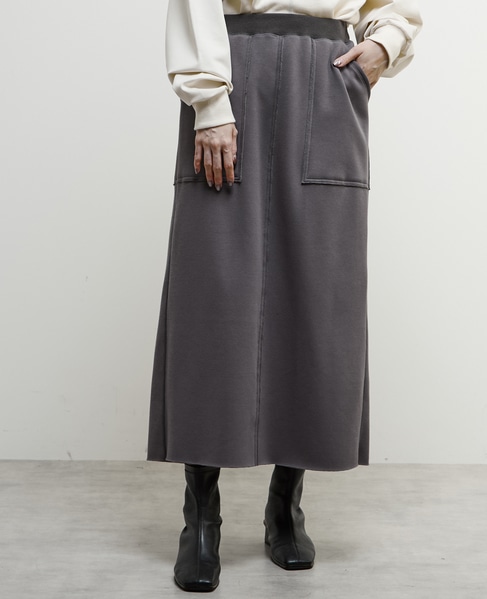 【nota della mano sinistra（ノータ デラ マノ シニストラ）】ポケット付ロングスカート 詳細画像 チャコールグレー 1