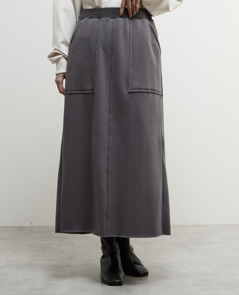 【nota della mano sinistra（ノータ デラ マノ シニストラ）】ポケット付ロングスカート 詳細画像 チャコールグレー 2