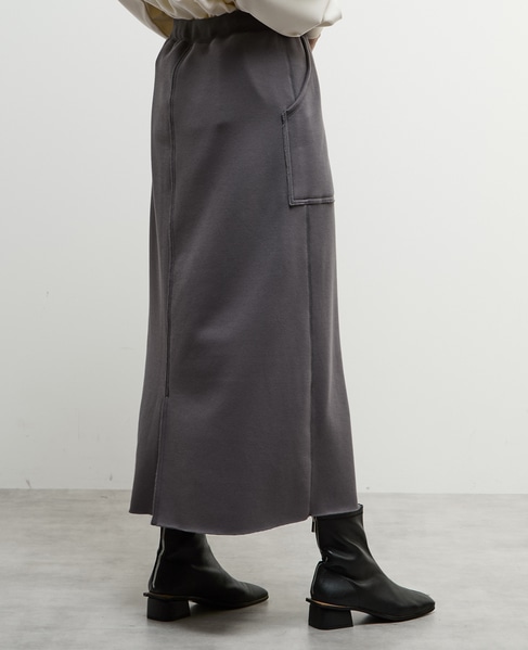 【nota della mano sinistra（ノータ デラ マノ シニストラ）】ポケット付ロングスカート 詳細画像 チャコールグレー 4