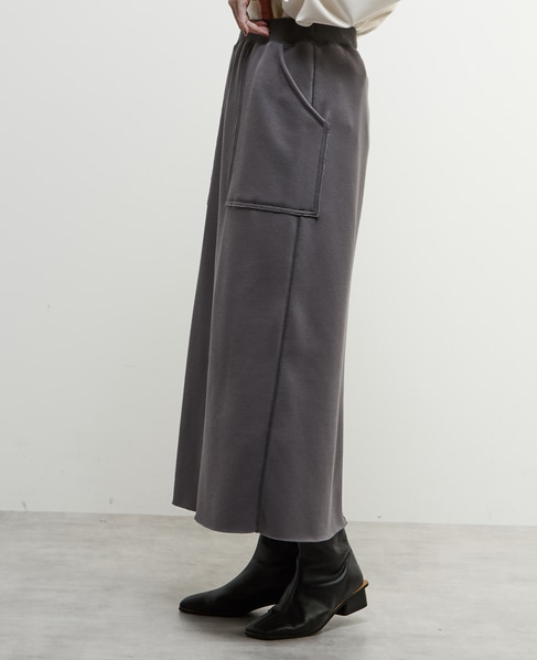 【nota della mano sinistra（ノータ デラ マノ シニストラ）】ポケット付ロングスカート 詳細画像 チャコールグレー 5