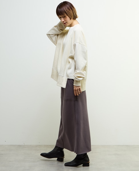 【nota della mano sinistra（ノータ デラ マノ シニストラ）】ポケット付ロングスカート 詳細画像 チャコールグレー 7