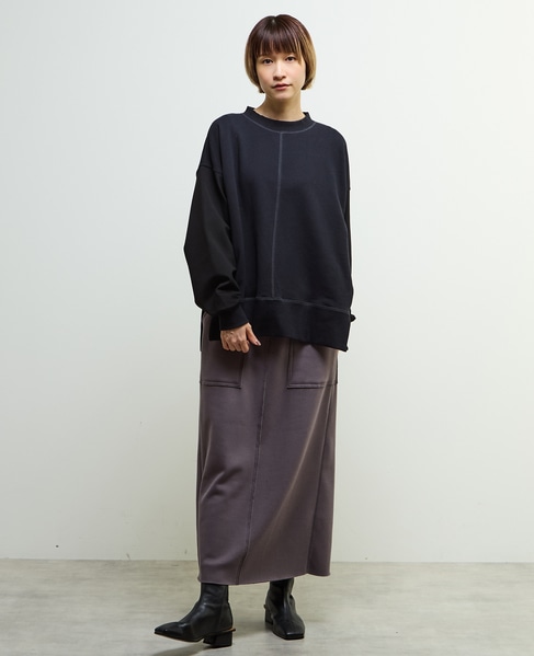 【nota della mano sinistra（ノータ デラ マノ シニストラ）】ポケット付ロングスカート 詳細画像 チャコールグレー 9