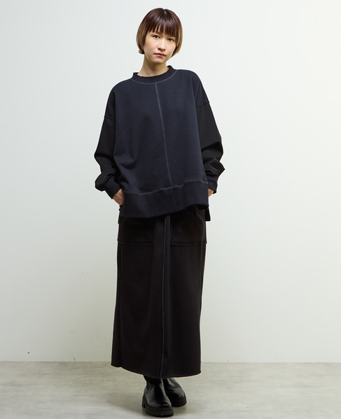 【nota della mano sinistra（ノータ デラ マノ シニストラ）】ポケット付ロングスカート 詳細画像 ブラック 3