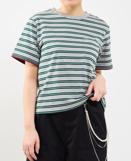 コットンボーダー半袖Tシャツ