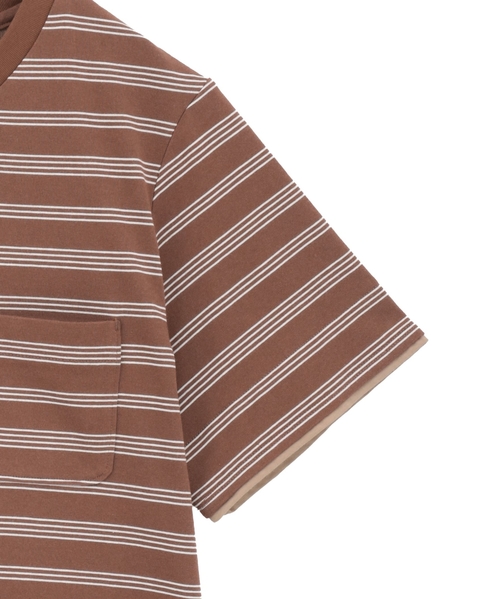 コットンボーダー半袖Tシャツ 詳細画像 ブラウン系その他 10