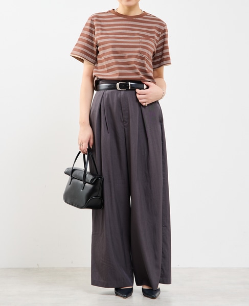 コットンボーダー半袖Tシャツ 詳細画像 ブラウン系その他 2