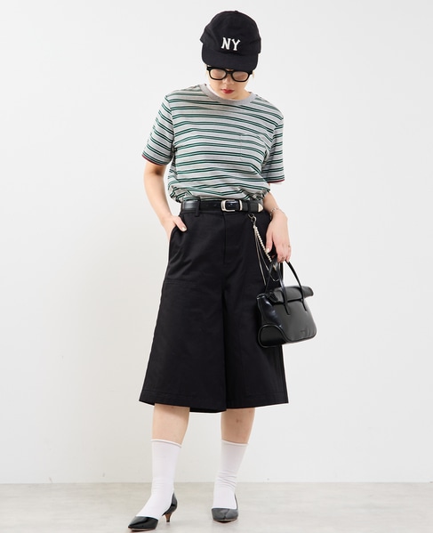 コットンボーダー半袖Tシャツ 詳細画像 グレー系その他 2