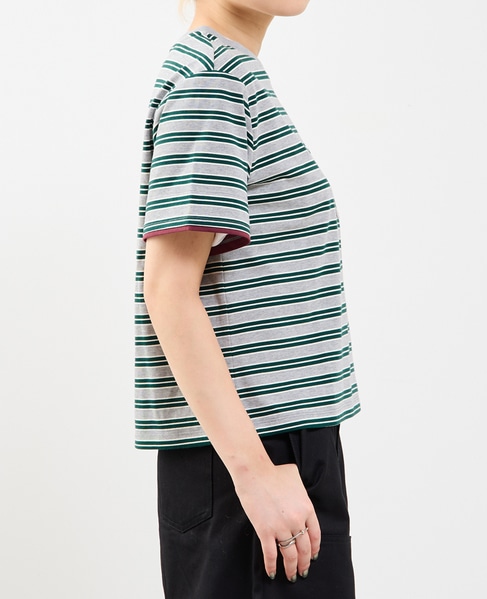コットンボーダー半袖Tシャツ 詳細画像 グレー系その他 4