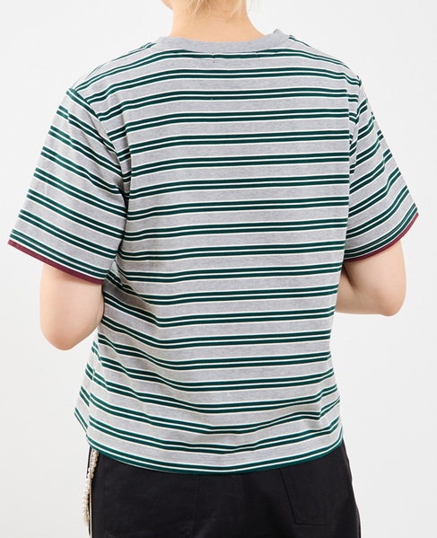 コットンボーダー半袖Tシャツ 詳細画像 グレー系その他 5