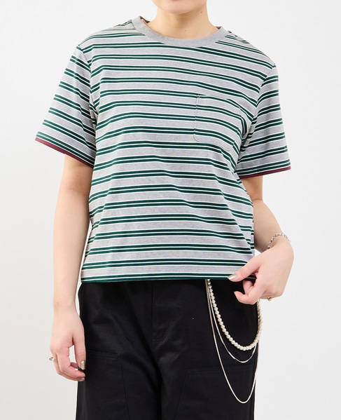 コットンボーダー半袖Tシャツ 詳細画像 グレー系その他 9