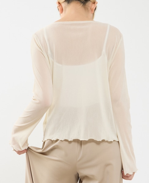 シアーチュールボートネックフロッキー加工インナー 詳細画像 オフホワイト 2