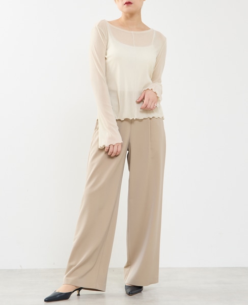 シアーチュールボートネックフロッキー加工インナー 詳細画像 オフホワイト 4