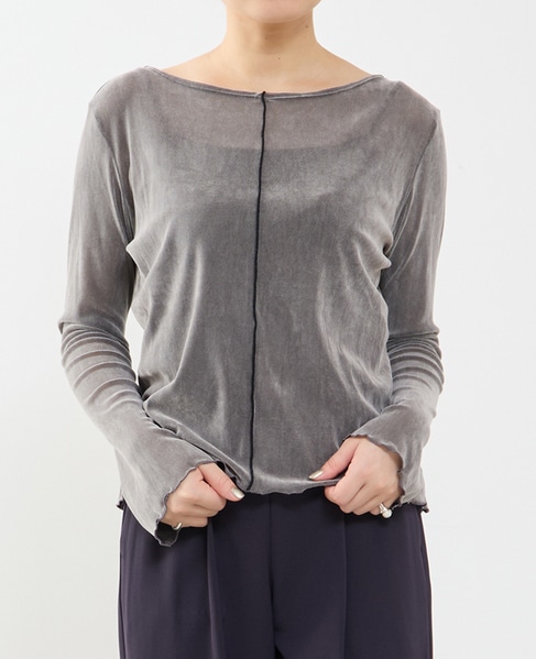 シアーチュールボートネックフロッキー加工インナー 詳細画像 グレー 1