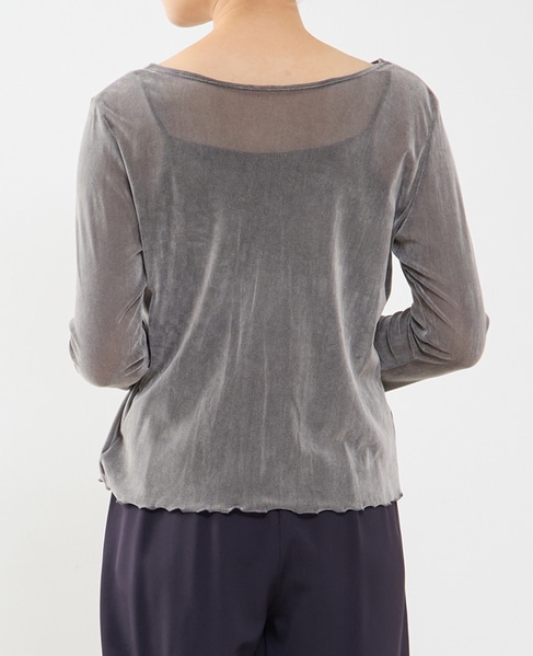 シアーチュールボートネックフロッキー加工インナー 詳細画像 グレー 2