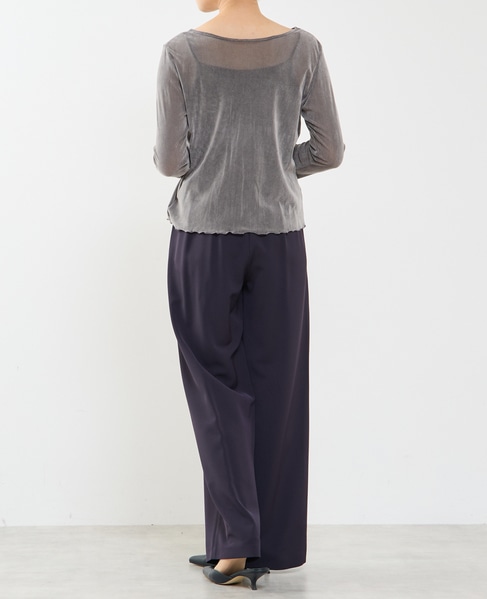 シアーチュールボートネックフロッキー加工インナー 詳細画像 グレー 3